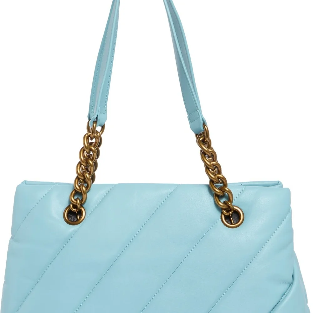 Kurt Geiger Light Blue Quilted Shoulder Bag with Gold Chain - Picture 9 of 14